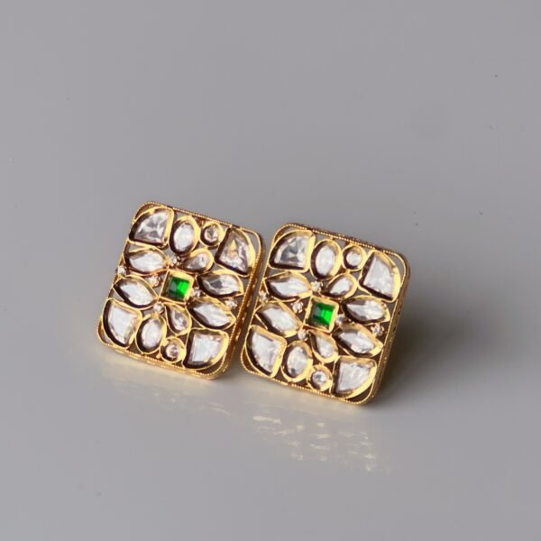Oorja Polki Green Earrings